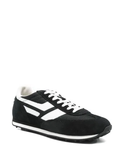 Tom Ford Suede Sneakers With Contrast Panels And Flat Sole In Black