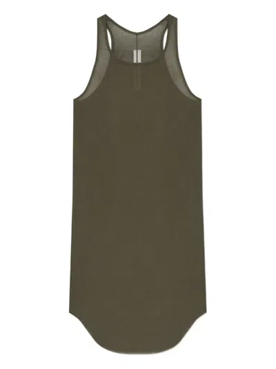 Rick Owens Ribbed Racerback Tank Top In Green