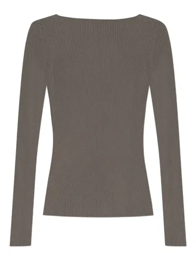 Rick Owens Ribbed Open-back Sweater In Green