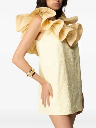 Elisabetta Franchi Ruffled Floral-pattern Dress In Neutral