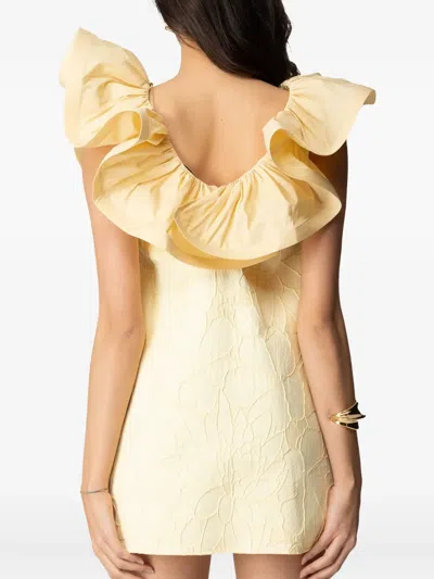 Elisabetta Franchi Ruffled Floral-pattern Dress In Neutral