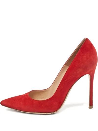 Pre-owned Gianvito Rossi Suede Pumps Shoes In Red