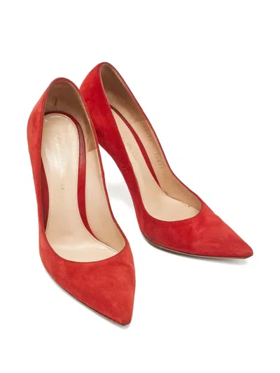 Pre-owned Gianvito Rossi Suede Pumps Shoes In Red
