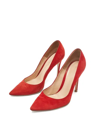 Pre-owned Gianvito Rossi Suede Pumps Shoes In Red