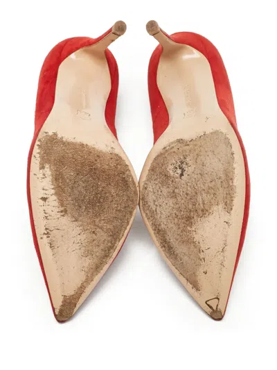 Pre-owned Gianvito Rossi Suede Pumps Shoes In Red