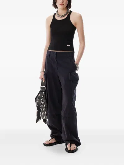 Alexander Wang Detachable-panel Cargo Trousers In Black