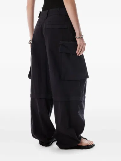 Alexander Wang Detachable-panel Cargo Trousers In Black