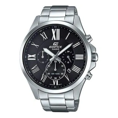 Casio Stainless Steel Strap Mens Black Analog In Metallic