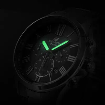 Casio Stainless Steel Strap Mens Black Analog In Metallic