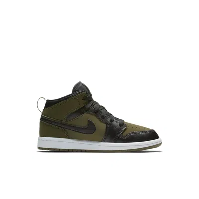 Air Jordan (ps)  1 Mid 'olive Canvas' In Green