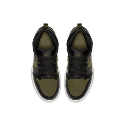 Air Jordan (ps)  1 Mid 'olive Canvas' In Green