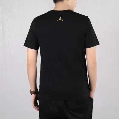 Air Jordan Jumpman Flying Man Logo Printing Short Sleeve Black In Black