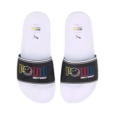 Puma (gs)  X Smileyworld Leadcat 2.0 Slides 'white Black'