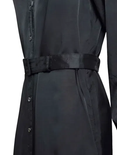 Aspesi Belted Shirt Dress In Black