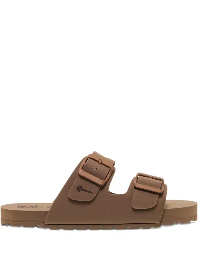 Manebi Double-buckle Sandals In Brown