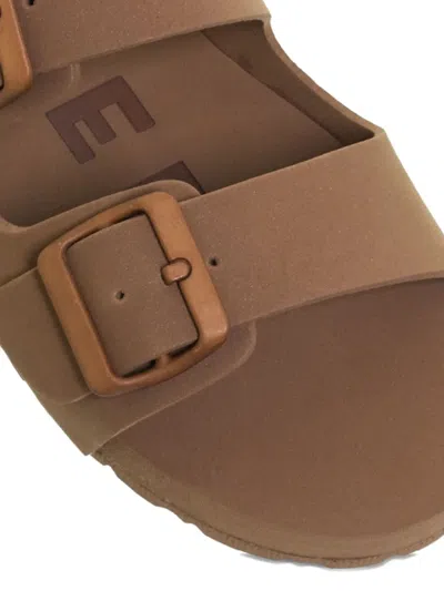 Manebi Double-buckle Sandals In Brown