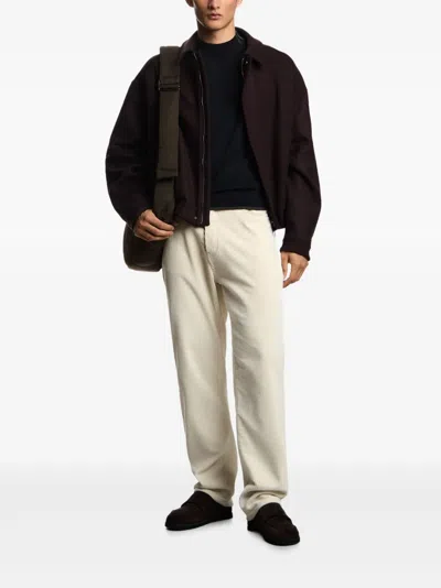 Emporio Armani Colour-block Virgin-wool Jumper In Blue