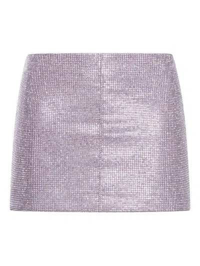 Self-portrait Self Portrait Embellished Fabric Mini Skirt In Purple