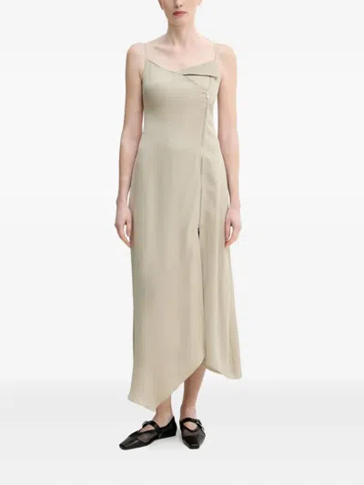 Nanushka Asymmetric Zip-up Dress In Neutral