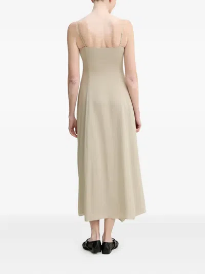 Nanushka Asymmetric Zip-up Dress In Neutral