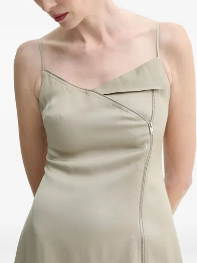 Nanushka Asymmetric Zip-up Dress In Neutral