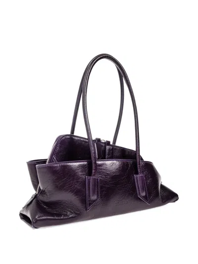 Attico Dark Purple La Passeggiata Small Shoulder Bag In Purple