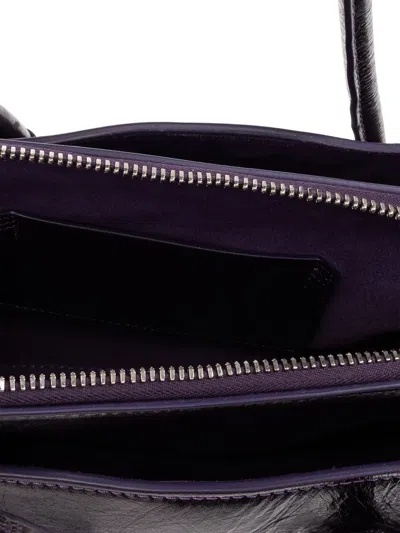 Attico Dark Purple La Passeggiata Small Shoulder Bag In Purple