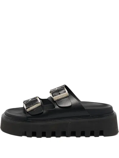 Pre-owned Casadei Vintage Buckle Platform Sandals