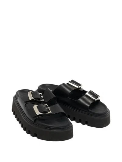 Pre-owned Casadei Vintage Buckle Platform Sandals