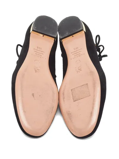 Pre-owned Aquazzura Lace-up Suede Flats