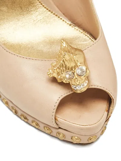 Pre-owned Alexander Mcqueen Studded Peep-toe Pumps