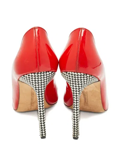 Pre-owned Manolo Blahnik Checkered Heeled Pumps