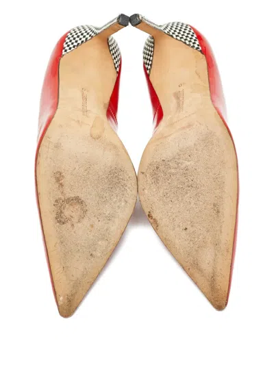 Pre-owned Manolo Blahnik Checkered Heeled Pumps