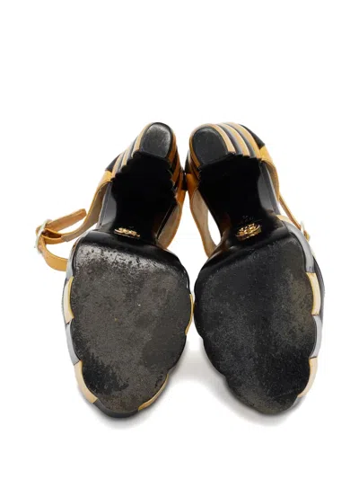 Pre-owned Chanel Leather Platform Pumps In Black