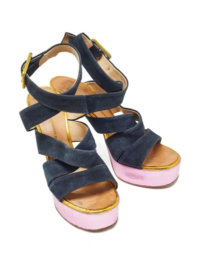 Pre-owned Giuseppe Zanotti Vintage  120mm Suede Platform Sandals