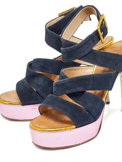 Pre-owned Giuseppe Zanotti Vintage  120mm Suede Platform Sandals