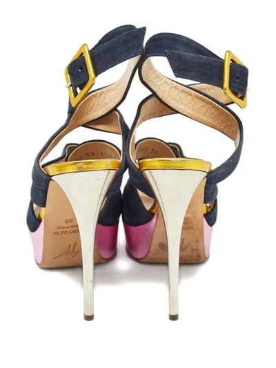 Pre-owned Giuseppe Zanotti Vintage  120mm Suede Platform Sandals