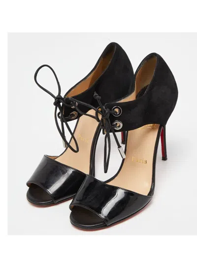 Pre-owned Christian Louboutin Laced Suede Sandals