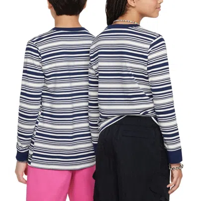 Nike (gs)  Sb Long Sleeve Skate T-shirt 'sail Navy' In Black