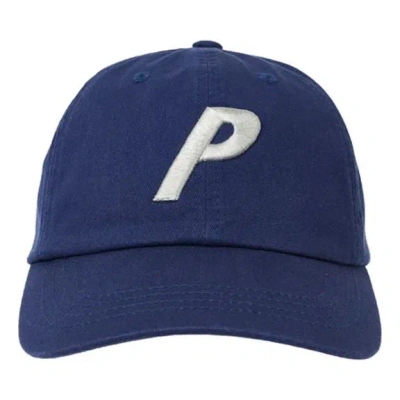 Palace P 6-panel Logo Cap 'navy' In Blue