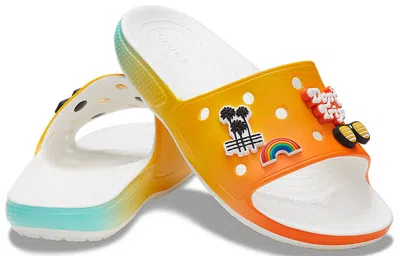 Crocs Free & Easy X Classic Slide 'sunset' In Yellow