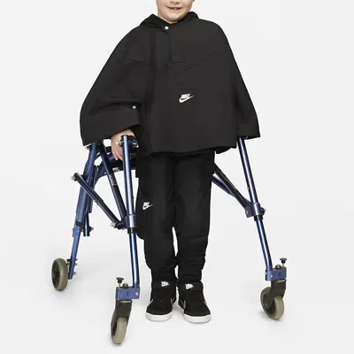 Nike (gs)  Sportswear Kids Pack Loose Waterproof Hooded Jacket Boy Girls Black In Black