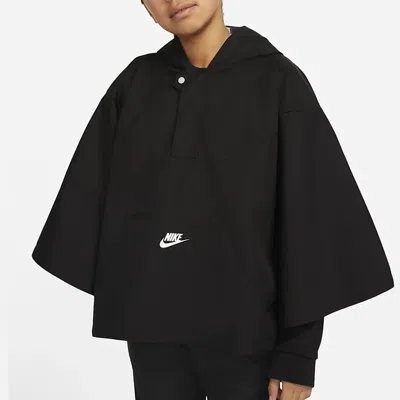 Nike (gs)  Sportswear Kids Pack Loose Waterproof Hooded Jacket Boy Girls Black In Black