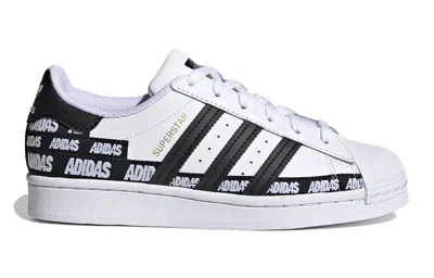 Adidas Originals (gs) Adidas Superstar J 'wordmark Heel Stripe - Cloud White'