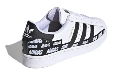 Adidas Originals (gs) Adidas Superstar J 'wordmark Heel Stripe - Cloud White'