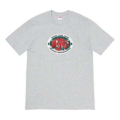 Supreme Fw19 Week 1 New Shit Tee Alphabet Logo Short Sleeve Unisex Gray In White