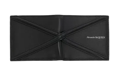 Alexander Mcqueen Black Leather Wallet In Brown