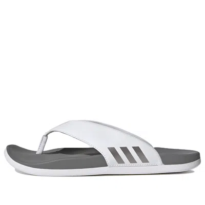 Adidas Originals Adidas Adilette Comfort Flip Flop 'white Grey' In Gray