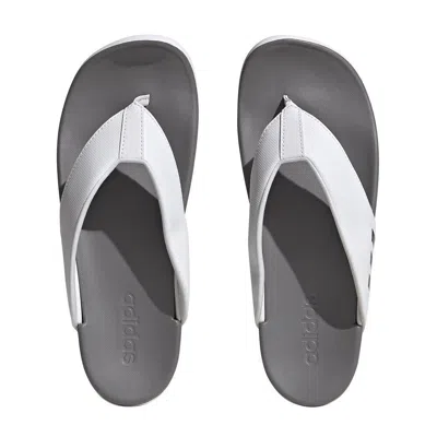 Adidas Originals Adidas Adilette Comfort Flip Flop 'white Grey' In Gray