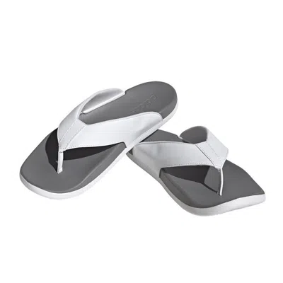 Adidas Originals Adidas Adilette Comfort Flip Flop 'white Grey' In Gray